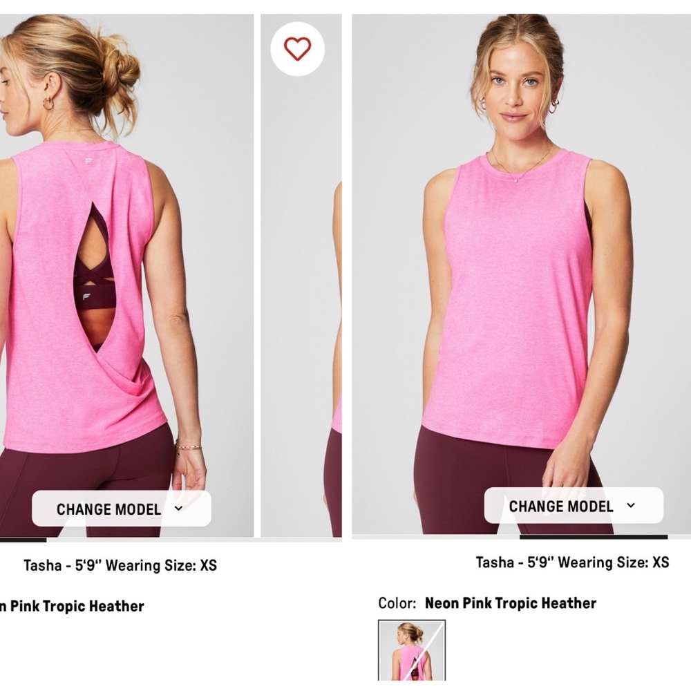 Fabletics Medium Pink Tank Top with Cut Out
